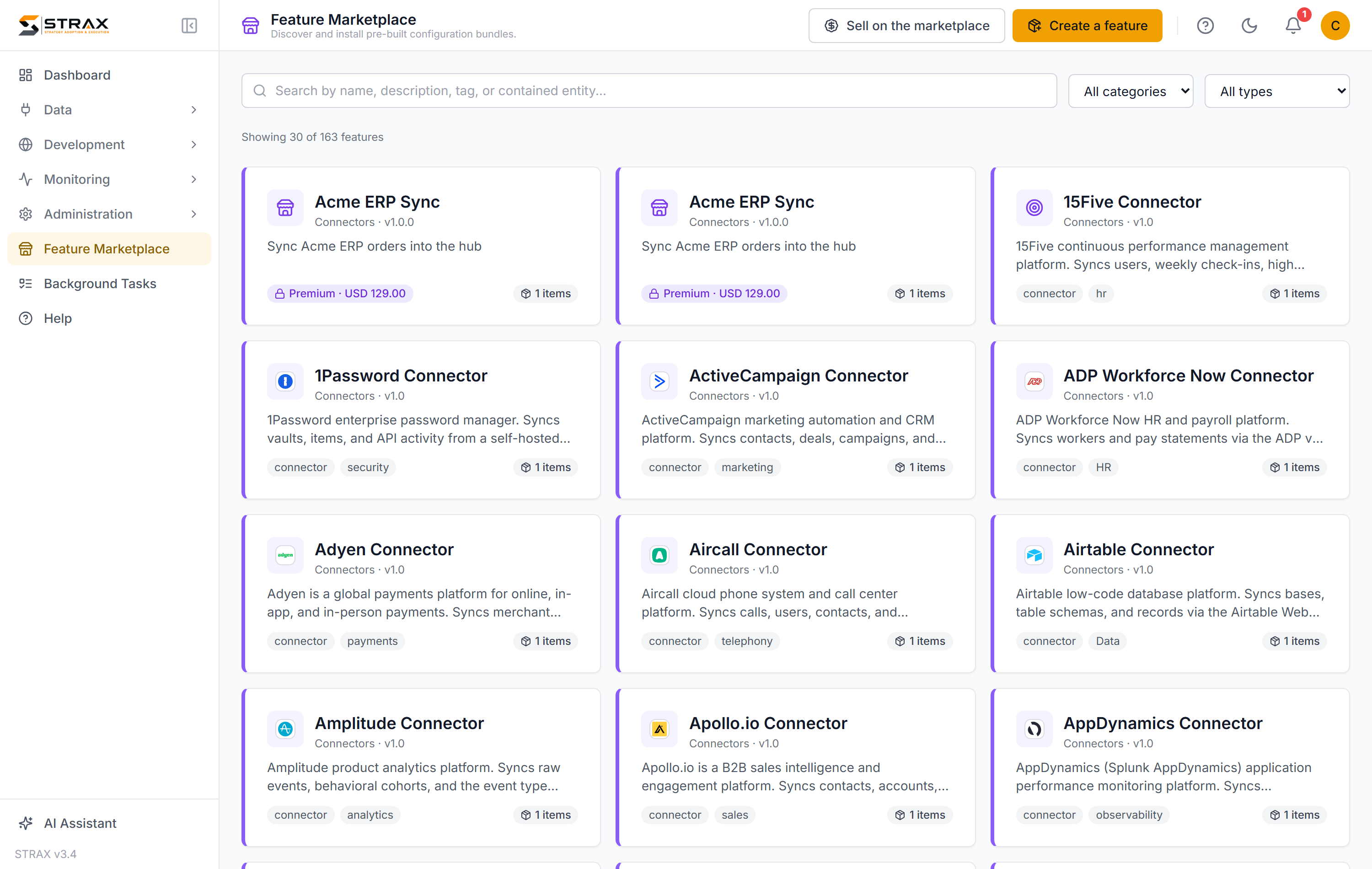 STRAX screenshot: Connect Shopify to your ERP and operational database.